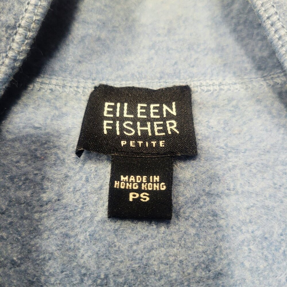 Eileen Fisher Boiled Wool Zip Collared Petite Jacket Boxy Blue - Size PS - Picture 8 of 12